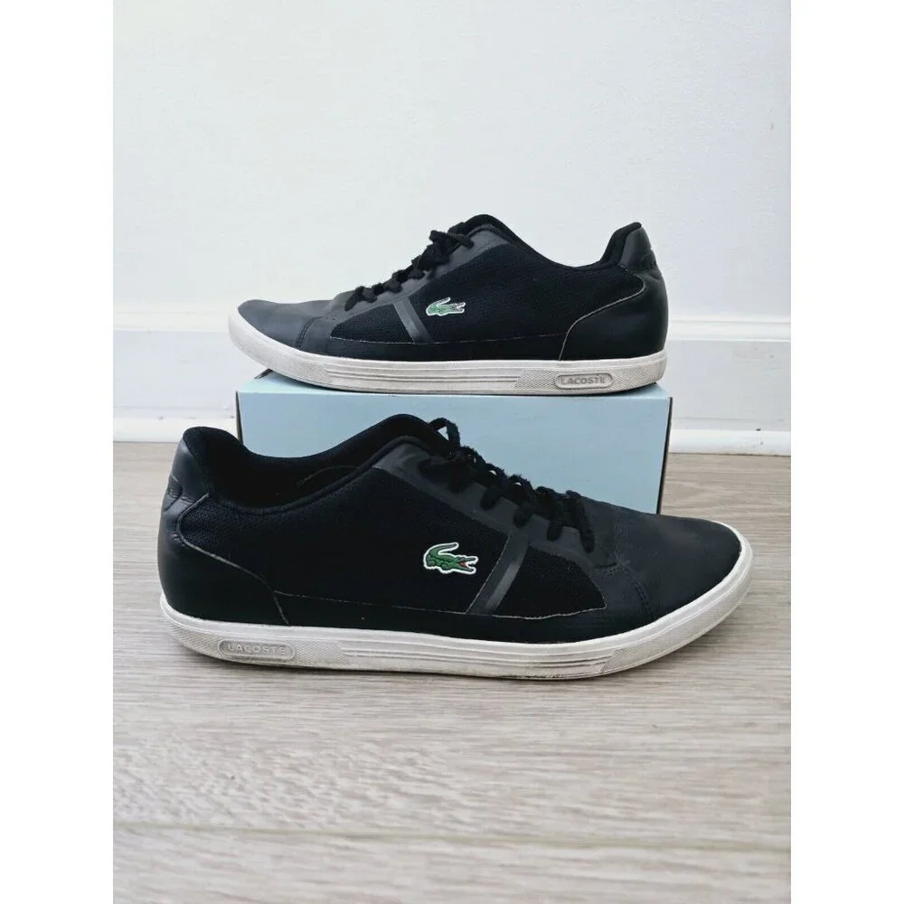 Lacoste Strideur 116 Black Low Rise Mens Lace Up Fashion Sneakers Shoes 12